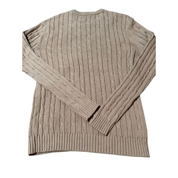 Net Men's beige cable knit crewneck sweater L - Picture 5 of 6